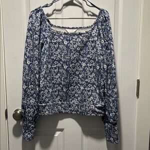 Floral Blue Women's Top